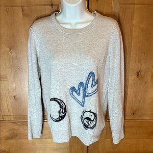 LABEL+thread, Women's small, 100 % Cashmere Yin Yang Crew sweater.